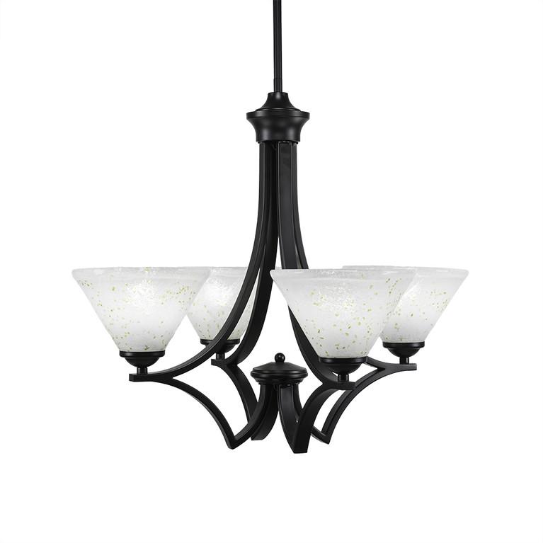 Toltec Lighting - 564-MB-7145 - Four Light Chandelier - Zilo - Matte Black