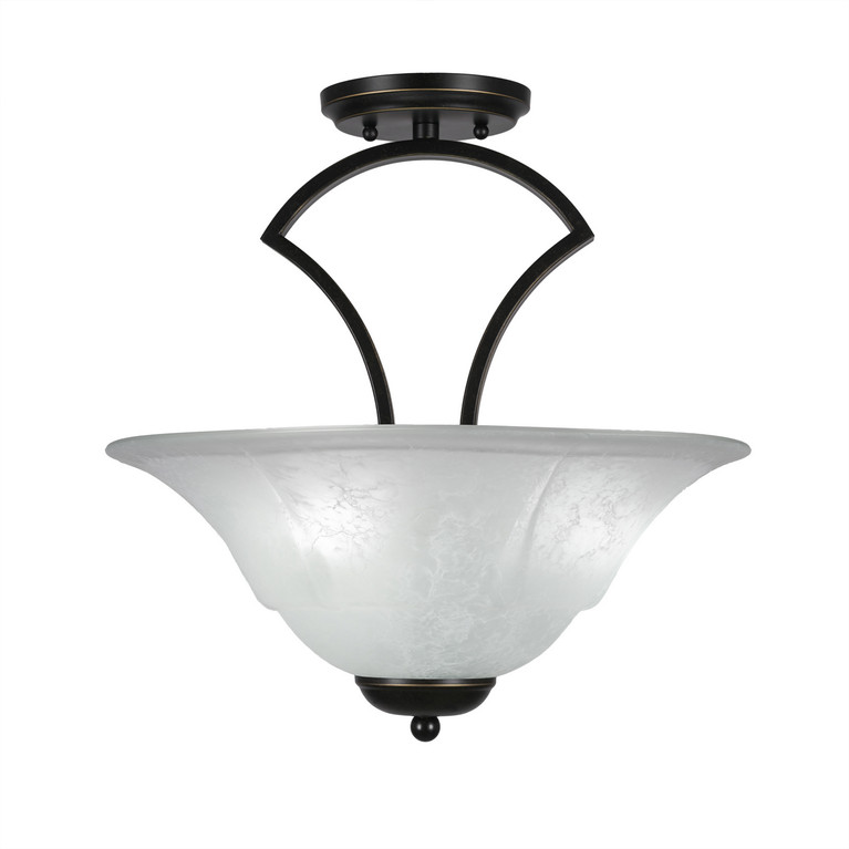 Toltec Lighting - 565-DG-53615 - Three Light Semi-Flush Mount - Zilo - Dark Granite