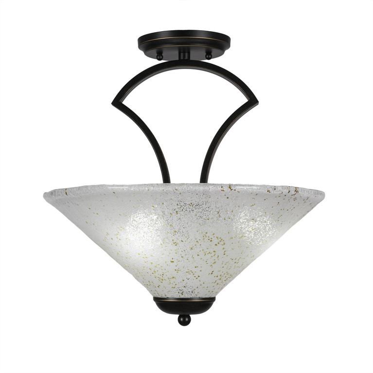 Toltec Lighting - 565-DG-714 - Three Light Semi-Flush Mount - Zilo - Dark Granite