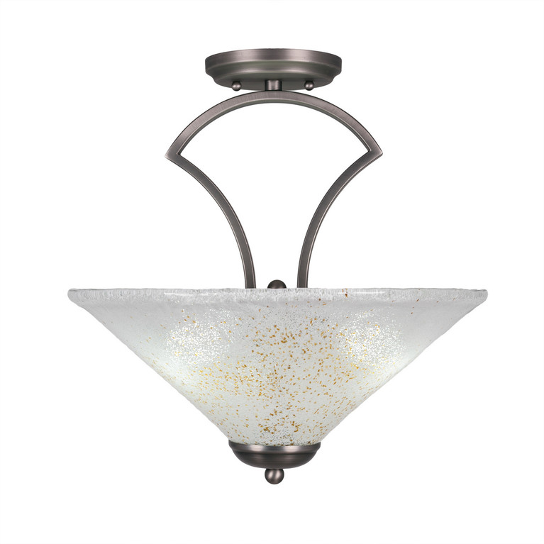 Toltec Lighting - 565-GP-714 - Three Light Semi-Flush Mount - Zilo - Graphite