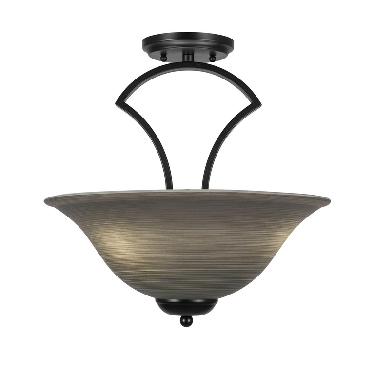 Toltec Lighting - 565-MB-602 - Three Light Semi-Flush - Any - Matte Black