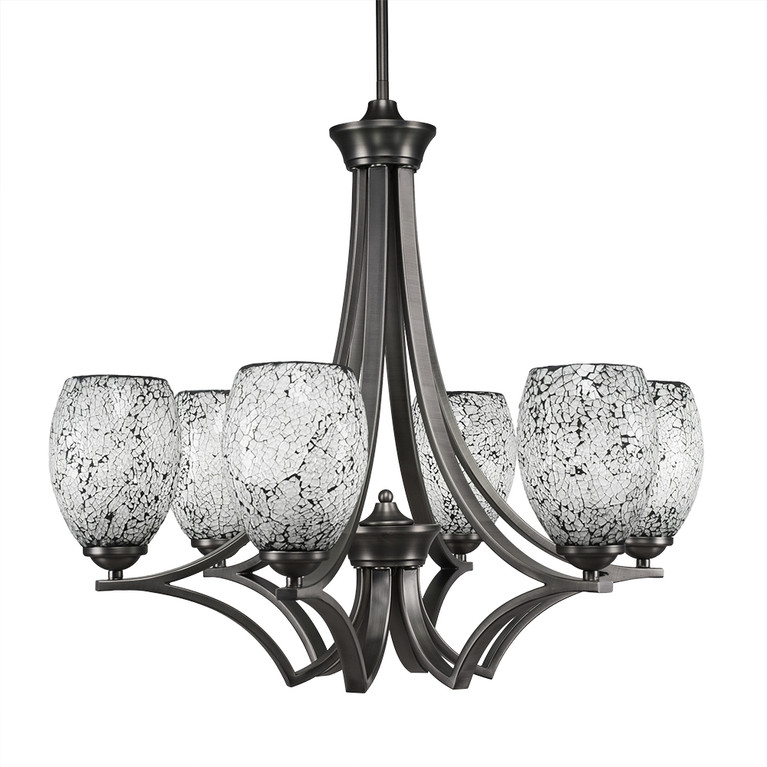Toltec Lighting - 566-GP-4165 - Six Light Chandelier - Zilo - Graphite