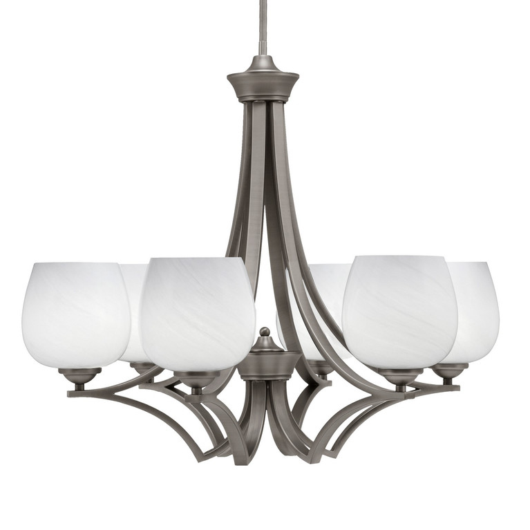 Toltec Lighting - 566-GP-4811 - Six Light Chandelier - Zilo - Graphite