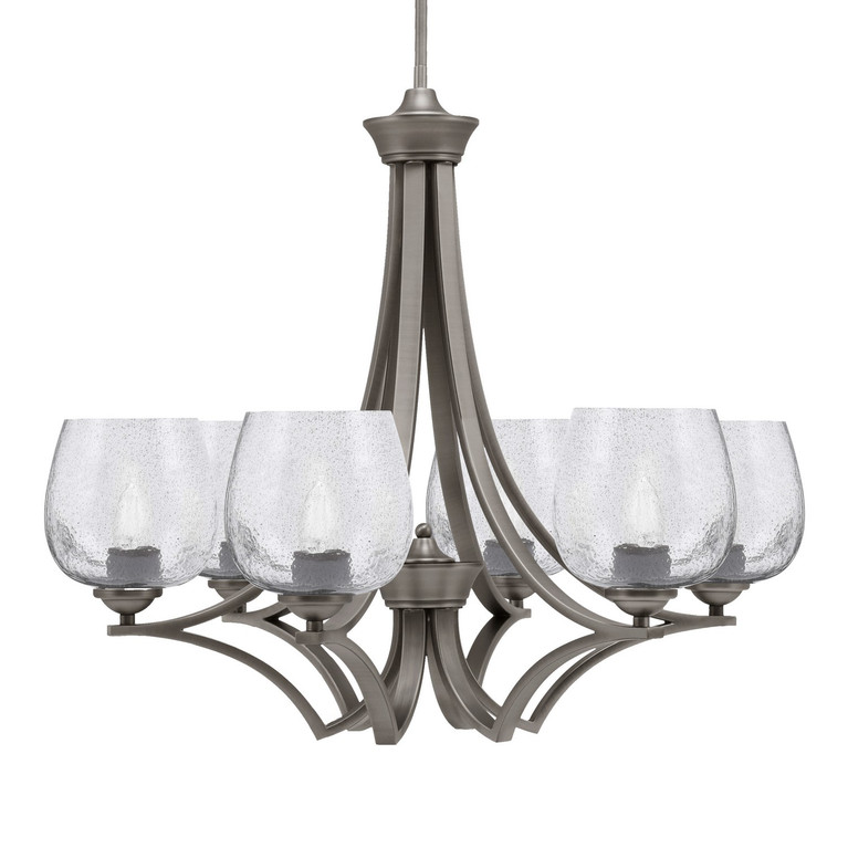 Toltec Lighting - 566-GP-4812 - Six Light Chandelier - Zilo - Graphite