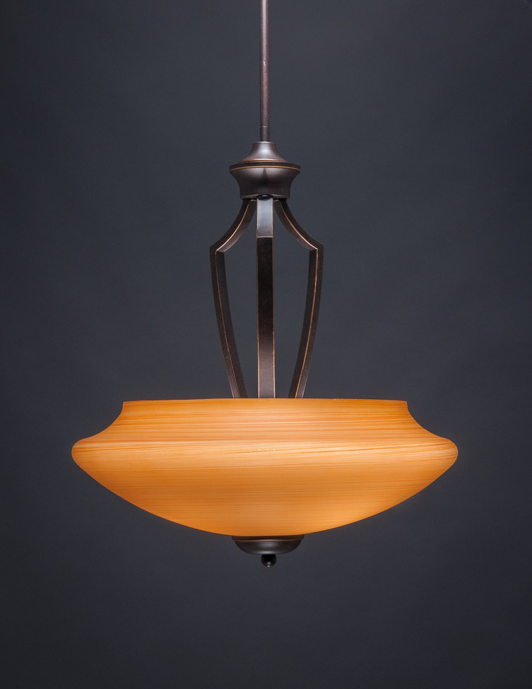 Toltec Lighting - 567-DG-686 - Three Light Pendant - Zilo - Dark Granite