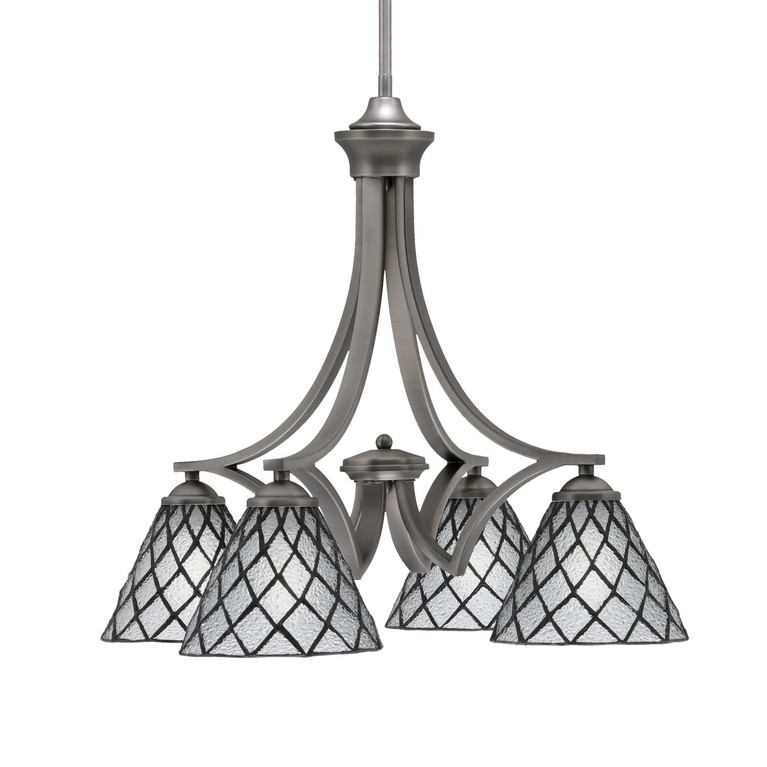 Toltec Lighting - 568-GP-9185 - Four Light Chandelier - Zilo - Graphite