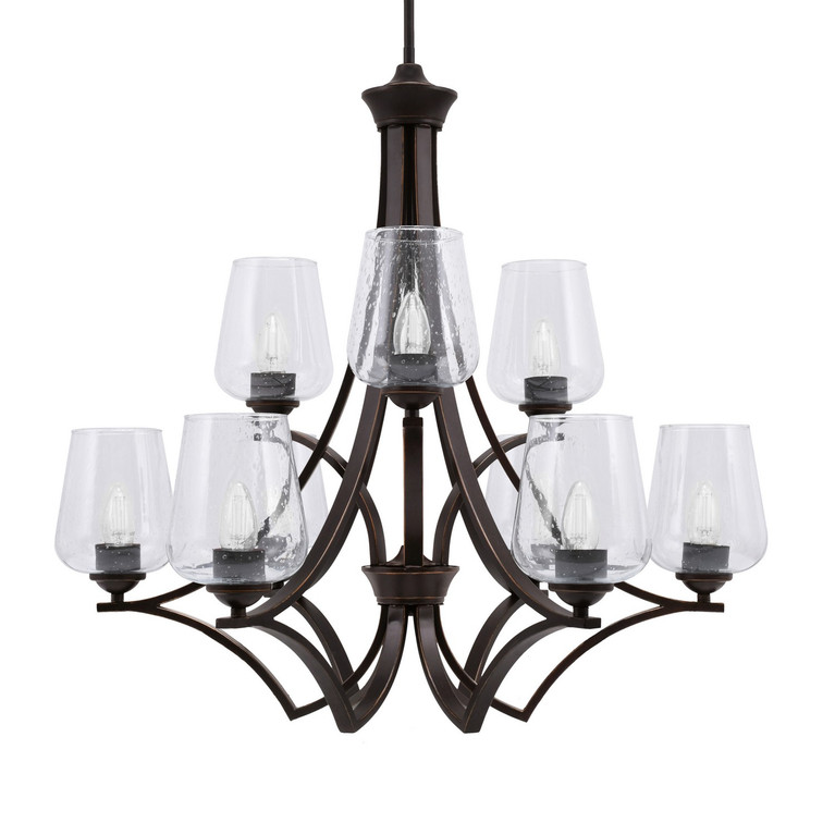 Toltec Lighting - 569-DG-210 - Nine Light Chandelier - Zilo - Dark Granite