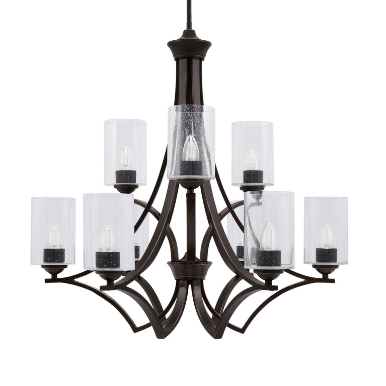 Toltec Lighting - 569-DG-300 - Nine Light Chandelier - Zilo - Dark Granite