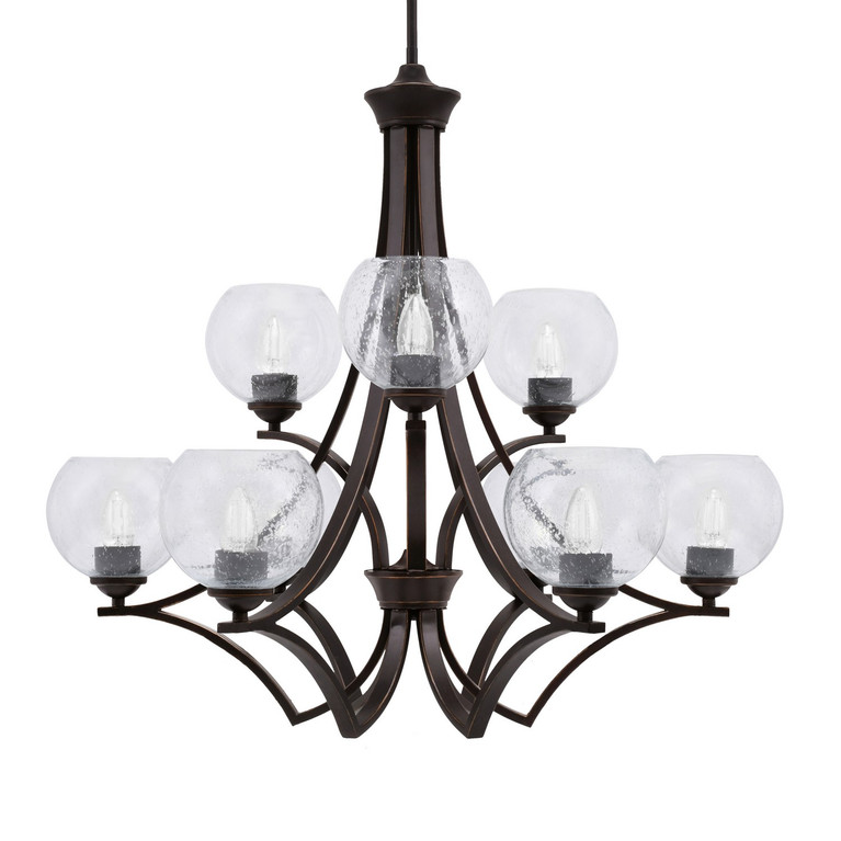 Toltec Lighting - 569-DG-4100 - Nine Light Chandelier - Zilo - Dark Granite