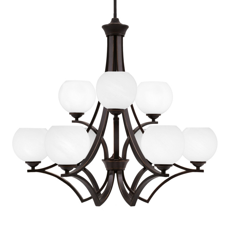 Toltec Lighting - 569-DG-4101 - Nine Light Chandelier - Zilo - Dark Granite