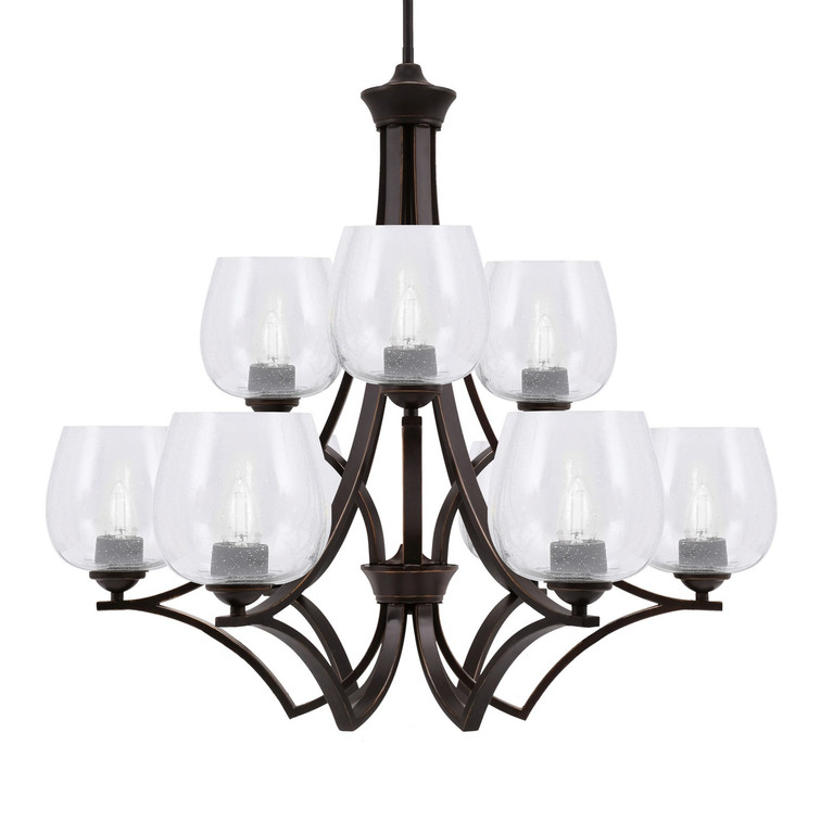 Toltec Lighting - 569-DG-4810 - Nine Light Chandelier - Zilo - Dark Granite