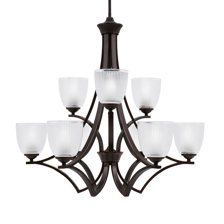 Toltec Lighting - 569-DG-500 - Nine Light Chandelier - Zilo - Dark Granite