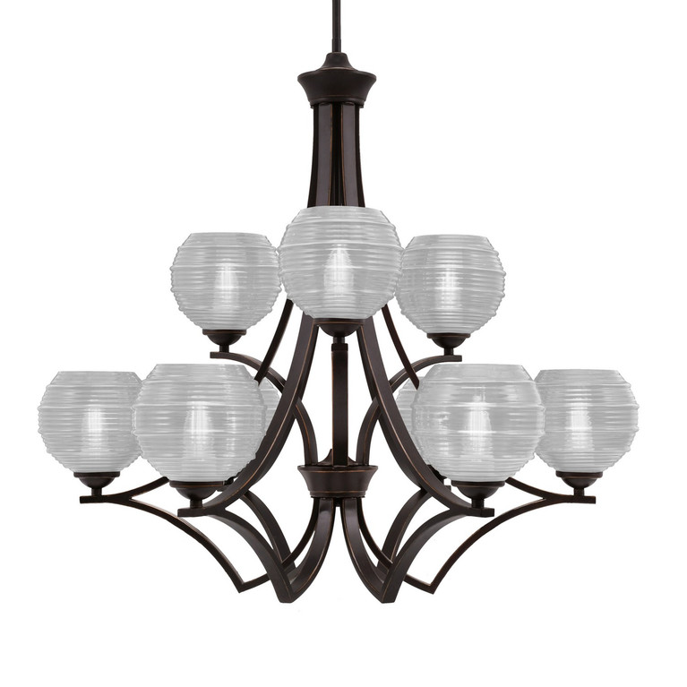 Toltec Lighting - 569-DG-5110 - Nine Light Chandelier - Zilo - Dark Granite