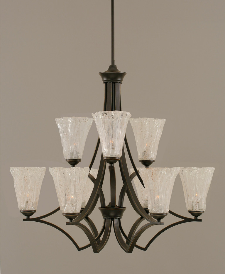 Toltec Lighting - 569-DG-729 - Nine Light Chandelier - Zilo - Dark Granite