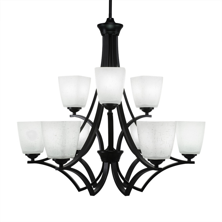 Toltec Lighting - 569-MB-460 - Nine Light Chandelier - Zilo - Matte Black