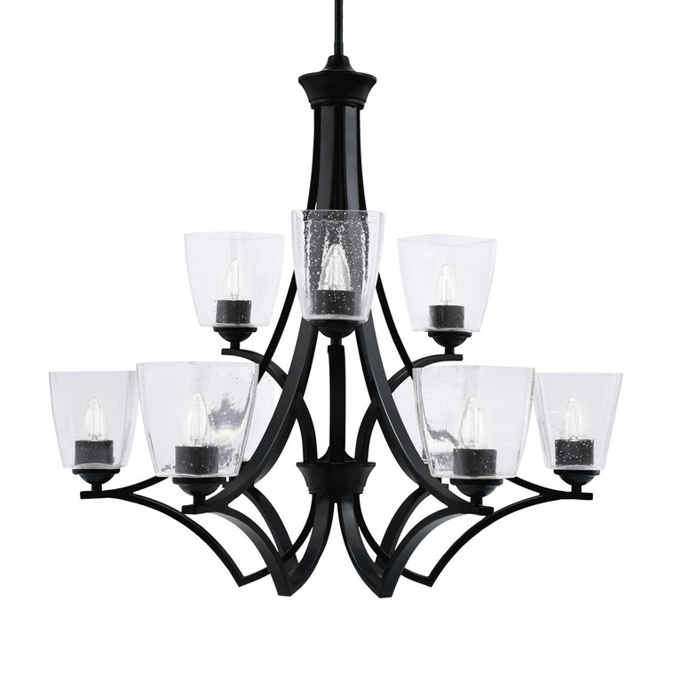 Toltec Lighting - 569-MB-461 - Nine Light Chandelier - Zilo - Matte Black