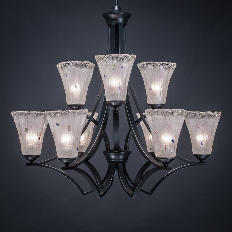 Toltec Lighting - 569-MB-721 - Nine Light Chandelier - Zilo - Matte Black