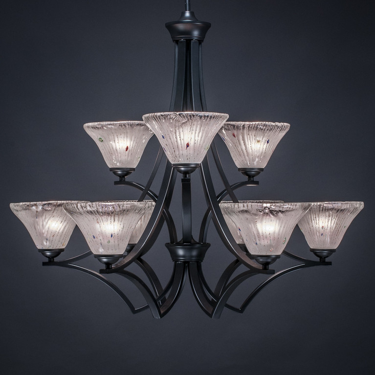 Toltec Lighting - 569-MB-751 - Nine Light Chandelier - Zilo - Matte Black