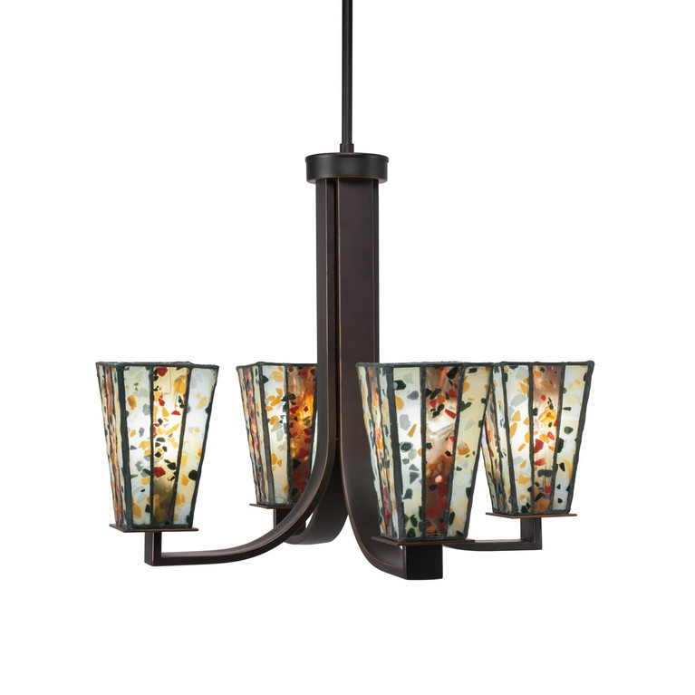 Toltec Lighting - 574-DG-9564 - Four Light Chandelier - Apollo - Dark Granite