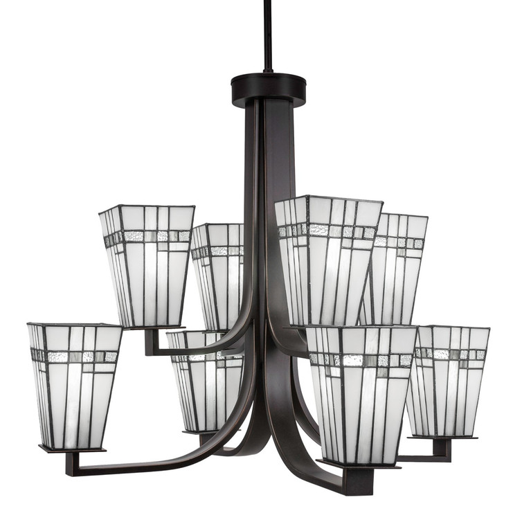Toltec Lighting - 578-DG-9554 - Eight Light Chandelier - Apollo - Dark Granite