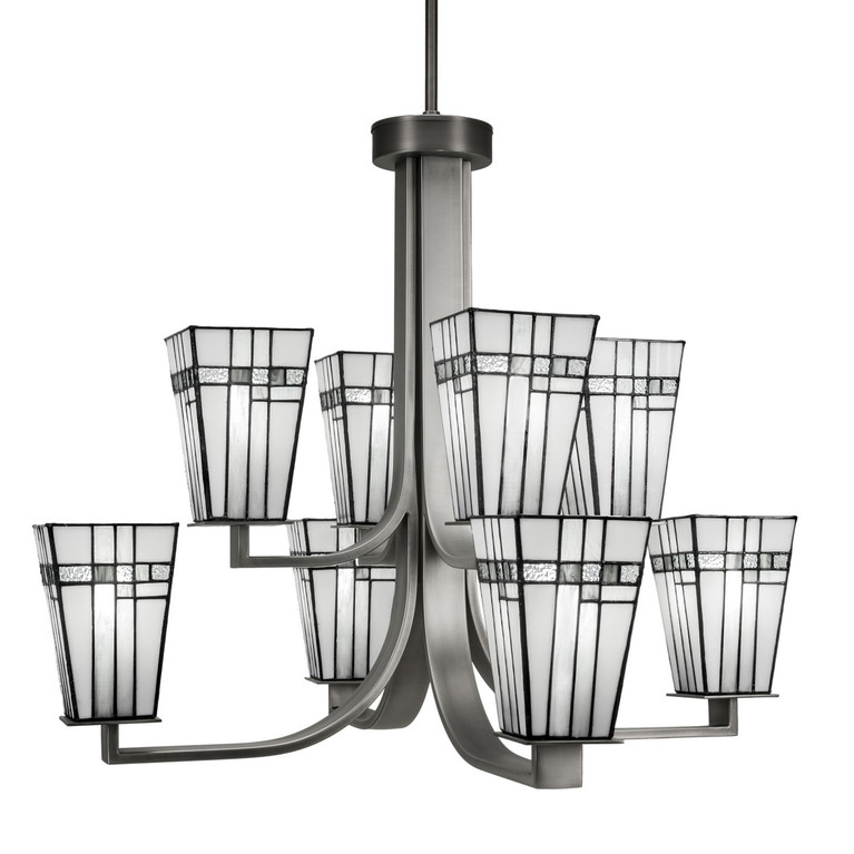 Toltec Lighting - 578-GP-9554 - Eight Light Chandelier - Apollo - Graphite