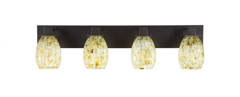 Toltec Lighting - 584-DG-406 - Four Light Bath Bar - Apollo - Dark Granite