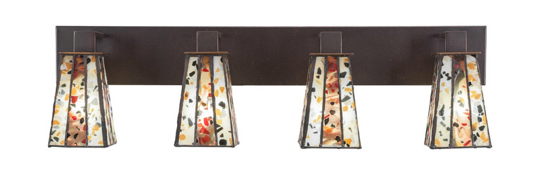 Toltec Lighting - 584-DG-9564 - Four Light Bath Bar - Apollo - Dark Granite