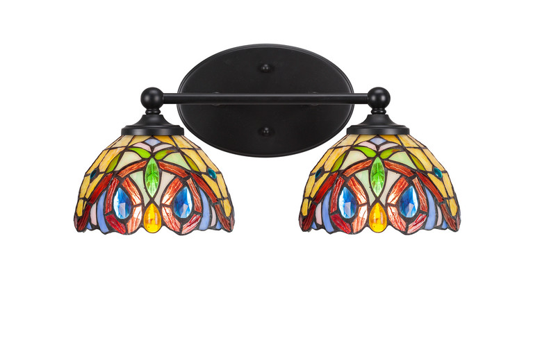 Toltec Lighting - 5912-MB-9445 - Two Light Bath Bar - Capri - Matte Black