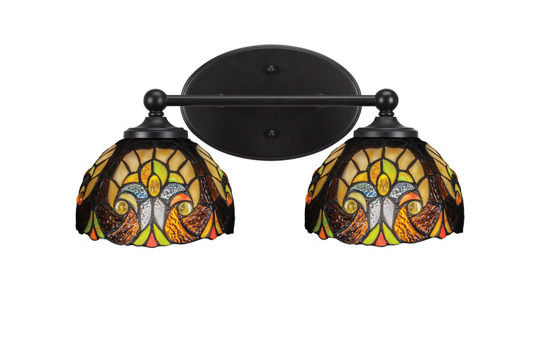 Toltec Lighting - 5912-MB-9945 - Two Light Bath Bar - Capri - Matte Black