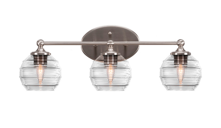 Toltec Lighting - 5913-BN-5110 - Three Light Bath Bar - Capri - Brushed Nickel