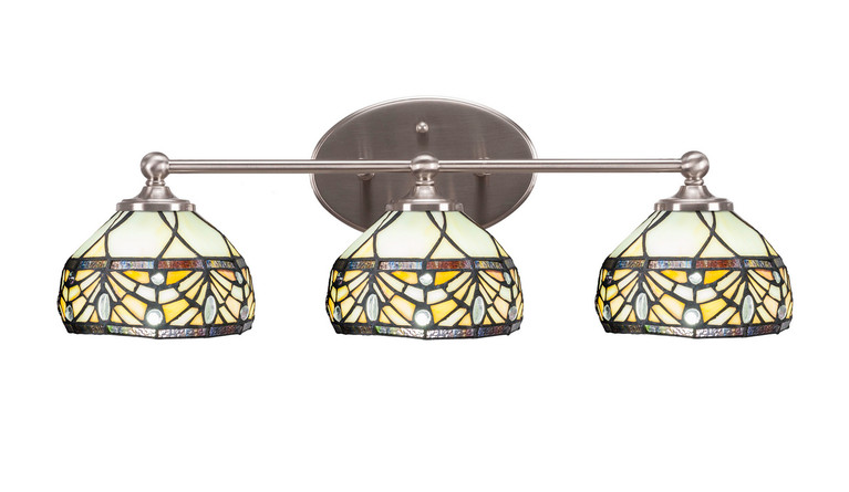 Toltec Lighting - 5913-BN-9485 - Three Light Bath Bar - Capri - Brushed Nickel
