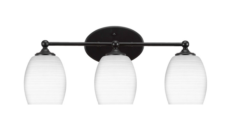 Toltec Lighting - 5913-MB-4021 - Three Light Bath Bar - Capri - Matte Black