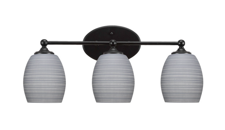 Toltec Lighting - 5913-MB-4022 - Three Light Bath Bar - Capri - Matte Black