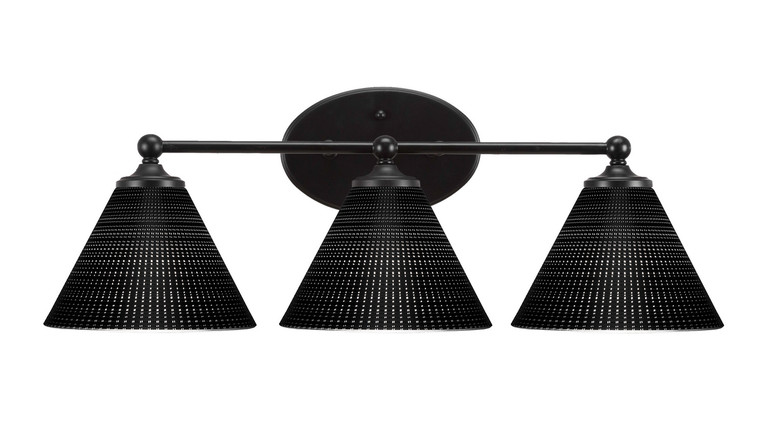 Toltec Lighting - 5913-MB-4059 - Three Light Bath Bar - Capri - Matte Black
