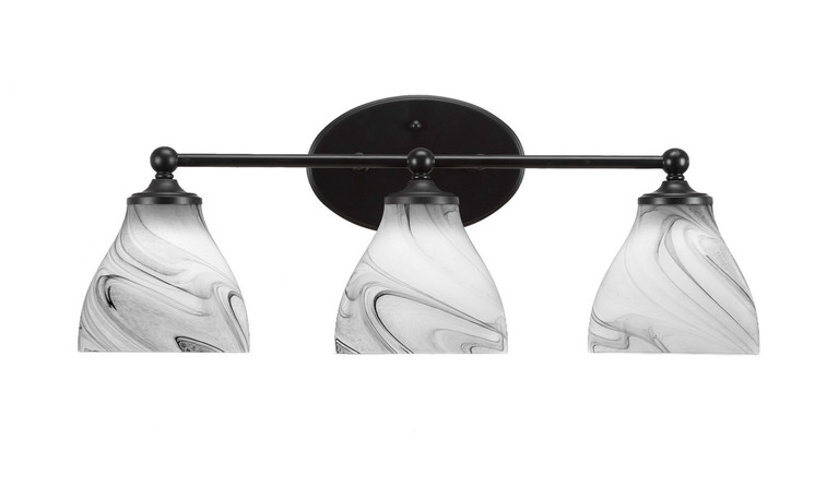 Toltec Lighting - 5913-MB-4769 - Three Light Bath Bar - Capri - Matte Black