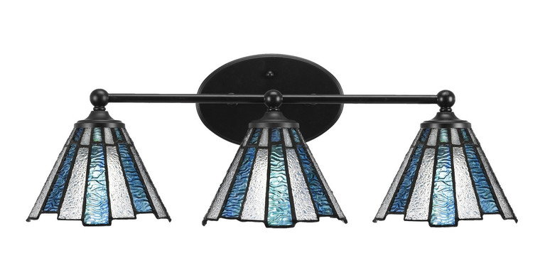 Toltec Lighting - 5913-MB-9325 - Three Light Bath Bar - Capri - Matte Black