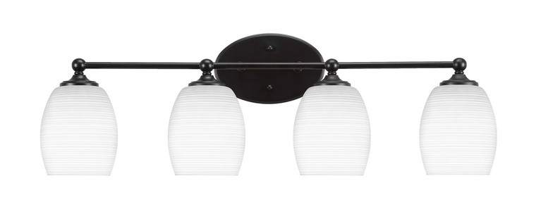 Toltec Lighting - 5914-MB-4021 - Four Light Bath Bar - Capri - Matte Black