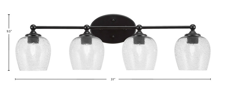 Toltec Lighting - 5914-MB-4812 - Four Light Bath Bar - Capri - Matte Black