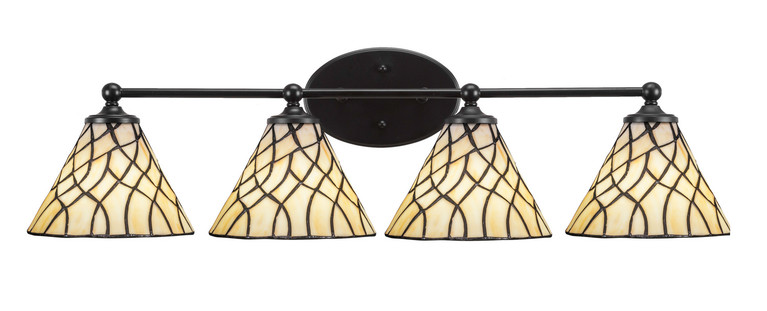 Toltec Lighting - 5914-MB-9115 - Four Light Bath Bar - Capri - Matte Black