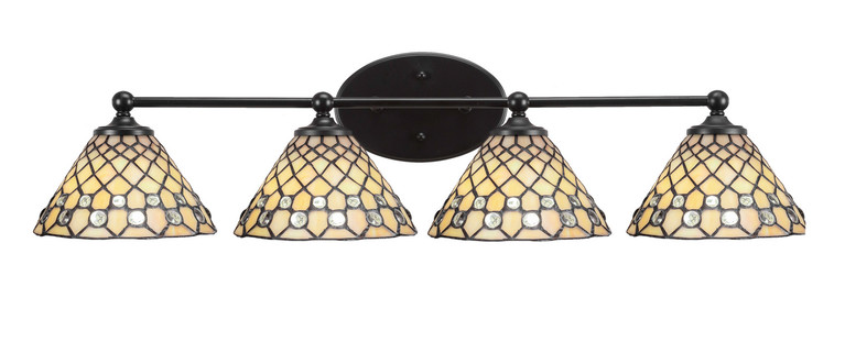 Toltec Lighting - 5914-MB-9415 - Four Light Bath Bar - Capri - Matte Black