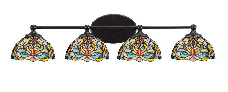 Toltec Lighting - 5914-MB-9905 - Four Light Bath Bar - Capri - Matte Black
