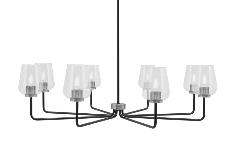 Toltec Lighting - 6208-MBGP-210 - Eight Light Chandelier - Sandia - Matte Black & Graphite