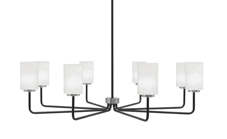Toltec Lighting - 6208-MBGP-3001 - Eight Light Chandelier - Sandia - Matte Black & Graphite