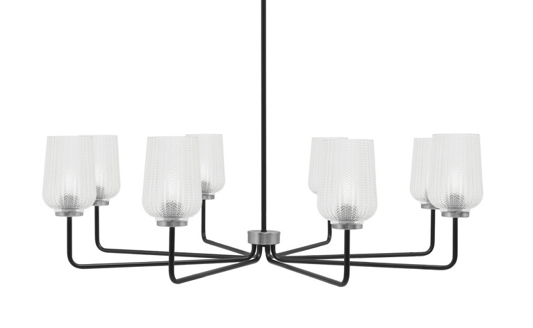 Toltec Lighting - 6208-MBGP-4250 - Eight Light Chandelier - Sandia - Matte Black & Graphite