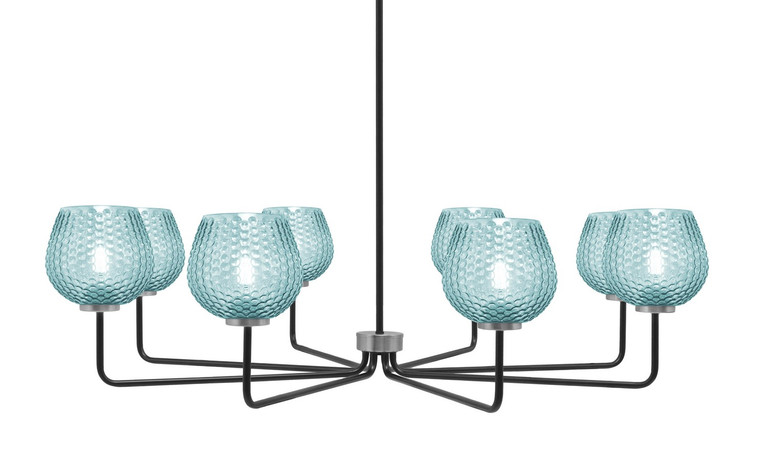 Toltec Lighting - 6208-MBGP-4605 - Eight Light Chandelier - Sandia - Matte Black & Graphite