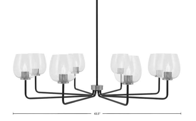 Toltec Lighting - 6208-MBGP-4810 - Eight Light Chandelier - Sandia - Matte Black & Graphite