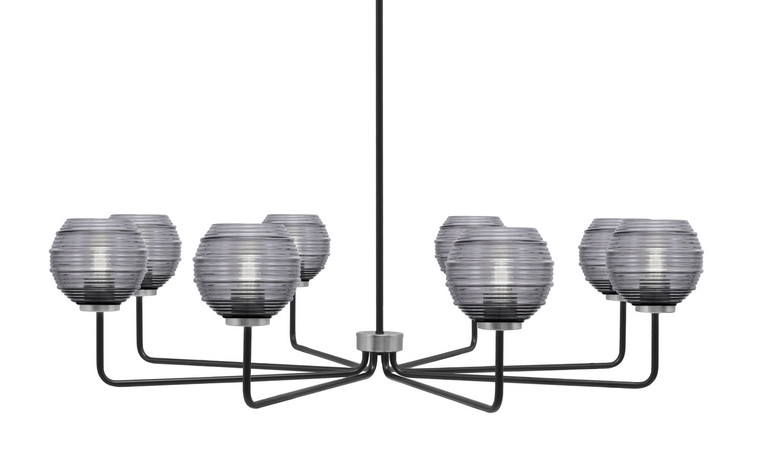 Toltec Lighting - 6208-MBGP-5112 - Eight Light Chandelier - Sandia - Matte Black & Graphite