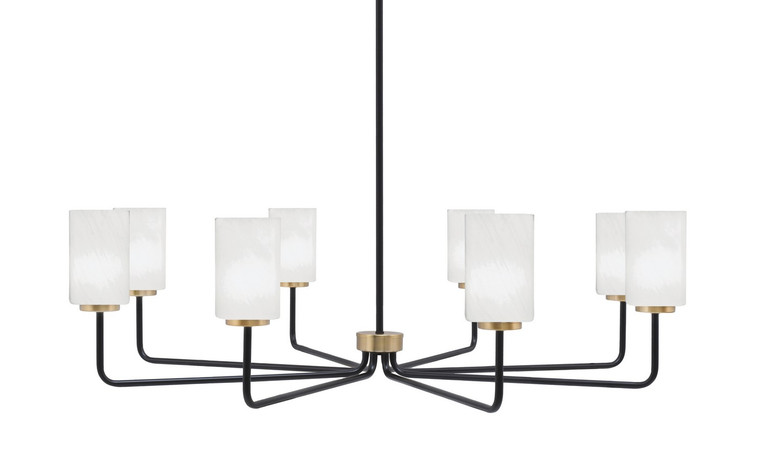 Toltec Lighting - 6208-MBNAB-3001 - Eight Light Chandelier - Sandia - Matte Black & New Age Brass