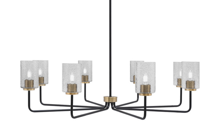Toltec Lighting - 6208-MBNAB-3002 - Eight Light Chandelier - Sandia - Matte Black & New Age Brass