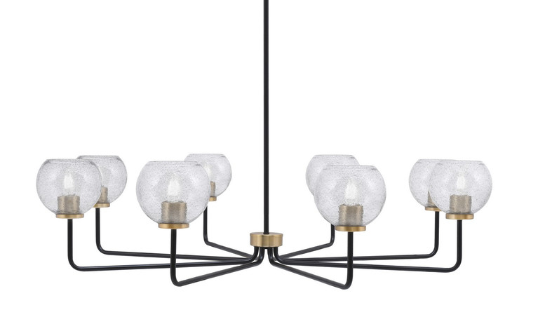 Toltec Lighting - 6208-MBNAB-4102 - Eight Light Chandelier - Sandia - Matte Black & New Age Brass